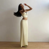 Poshoot Outfit French Summer Satin Top & Maxi Skirt Set