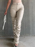 Poshoot Stacked Pu Leather Pants