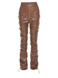 Poshoot Stacked Pu Leather Pants