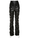 Poshoot Stacked Pu Leather Pants