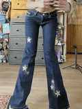 Poshoot Star Embroidered Flare Jeans