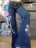 Poshoot Star Embroidered Flare Jeans