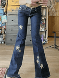 Poshoot Star Embroidered Flare Jeans