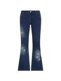 Poshoot Star Embroidered Flare Jeans