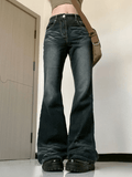 Poshoot Street Vintage Washed Gradient Bootcut Jeans