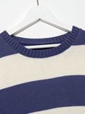 Poshoot Striped Crew Neck Knit Sweater  Christmas Gifts