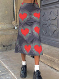 Poshoot Tie-Dye Heart Wrap Midi Skirt