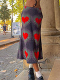 Poshoot Tie-Dye Heart Wrap Midi Skirt