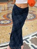 Poshoot Vintage Checkered Maxi Skirt