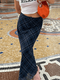 Poshoot Vintage Checkered Maxi Skirt