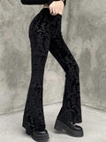 Poshoot Vintage Embossed Velour Flare Pants