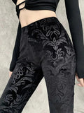 Poshoot Vintage Embossed Velour Flare Pants