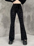 Poshoot Vintage Embossed Velour Flare Pants