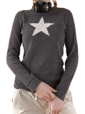 Poshoot Vintage Star Long Sleeve Knit Top  Christmas Gifts