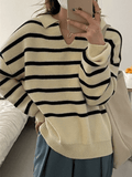 Poshoot Vintage Striped Pullover Sweater  Christmas Gifts