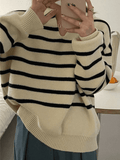 Poshoot Vintage Striped Pullover Sweater  Christmas Gifts