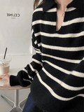 Poshoot Vintage Striped Pullover Sweater  Christmas Gifts