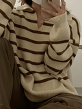 Poshoot Vintage Striped Pullover Sweater  Christmas Gifts