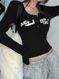 Poshoot Y2K Long Sleeve Ribbed Knit Crop Top