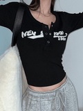 Poshoot Y2K Long Sleeve Ribbed Knit Crop Top