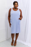 POSHOOT  Look Good, Feel Good Full Size Washed Sleeveless Casual Dress in Periwinkle