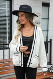 POSHOOT  AUTUMN OUTFITS    Knit V-Neck Cardigan with Pocket