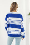 POSHOOT AUTUMN OUTFITS     Striped V-Neck Dropped Shoulder Sweater