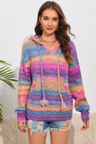 POSHOOT  AUTUMN OUTFITS    Multicolor Dropped Shoulder Hooded Sweater