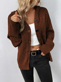 POSHOOT  AUTUMN OUTFITS    Button-Down Long Sleeve Hooded Sweater
