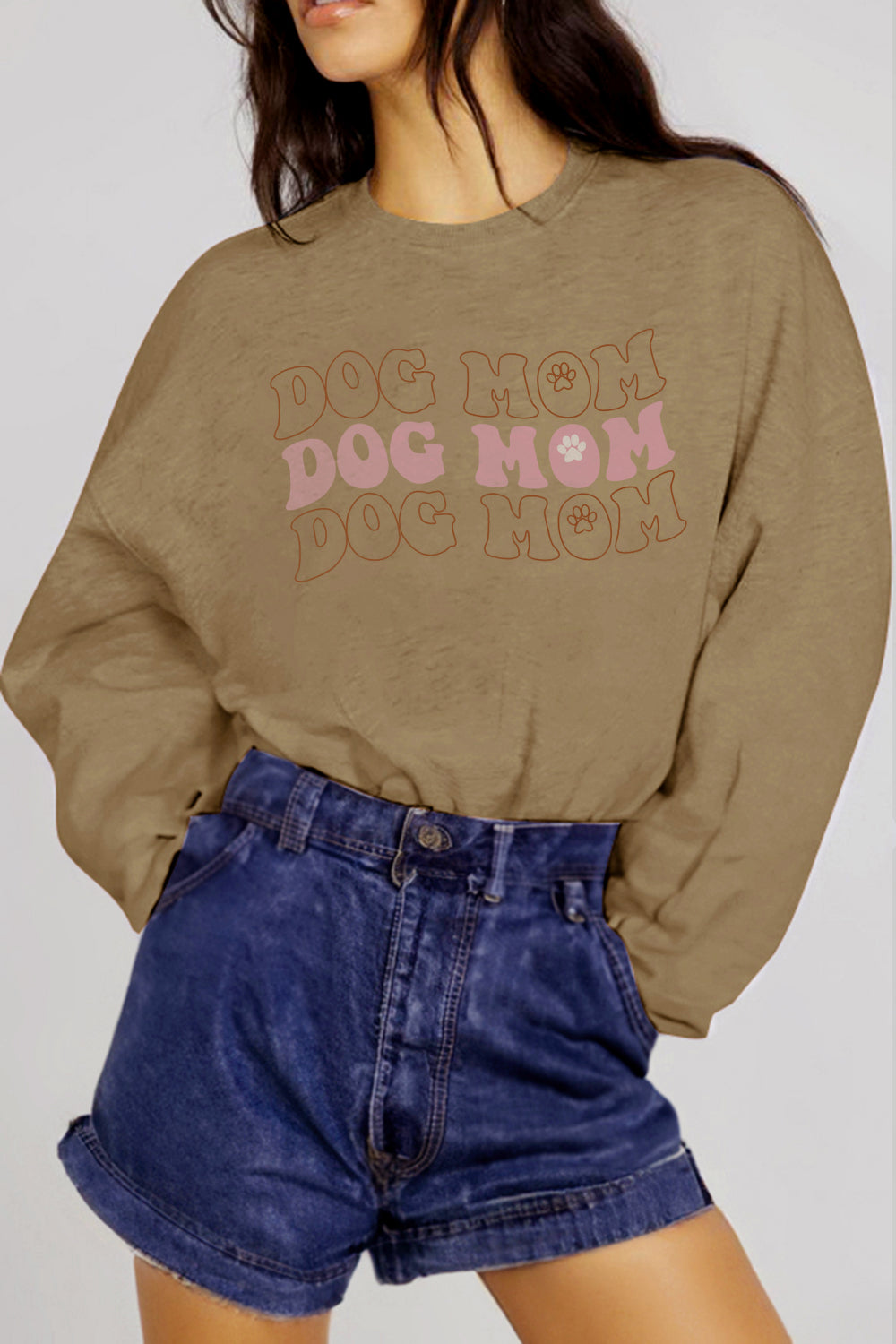 POSHOOT AUTUMN OUTFITS      Full Size Graphic DOG MOM Sweatshirt