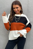 Back to school Longing For Fall Color Block Sweater
