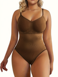 Poshoot Plus Size Casual Shapewear, Women's Plus Plain Breast Lifting Tummy Control Body Shaping Bodysuit