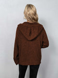 POSHOOT  AUTUMN OUTFITS    Button-Down Long Sleeve Hooded Sweater