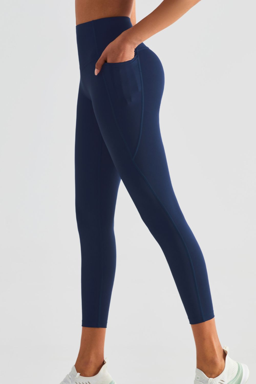 BACK TO SCHOOL   Wide Waistband Sports Leggings with Pockets