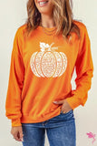 POSHOOT  fall outfits    Round Neck Dropped Shoulder Pumpkin Graphic Sweatshirt