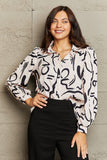 POSHOOT AUTUMN OUTFITS     Printed Collared Neck Button-Down Shirt