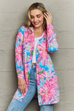 POSHOOT  AUTUMN OUTFITS     Double Take Floral Open Front Long Sleeve Cardigan