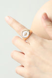 Poshoot  White Mother-Of-Pearl Alloy Ring