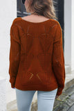 POSHOOT AUTUMN OUTFITS     Openwork V-Neck Dropped Shoulder Sweater