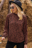 POSHOOT AUTUMN OUTFITS     Printed Round Neck Long Sleeve Blouse