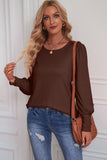 POSHOOT AUTUMN OUTFITS     Round Neck Puff Sleeve T-Shirt