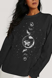 POSHOOT AUTUMN OUTFITS      Full Size Earth & Moon Graphic Sweatshirt