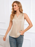 Poshoot  Button-Up V-Neck Tank Top