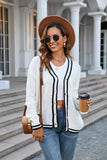 POSHOOT  AUTUMN OUTFITS    Buttoned V-Neck Long Sleeve Cardigan