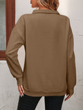 POSHOOT AUTUMN OUTFITS   Zip-Up Dropped Shoulder Sweatshirt