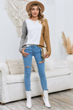 POSHOOT  AUTUMN OUTFITS    Contrast Color Dropped Shoulder Sweater
