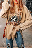 POSHOOT  fall outfits    Round Neck Dropped Shoulder HOWDY FALL Graphic Sweatshirt