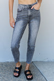 POSHOOT AUTUMN OUTFITS     Full Size High Waisted Stone Wash Slim Fit Jeans