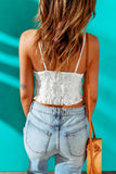 Poshoot   V-Neck Lace Cropped Cami