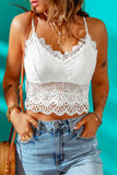 Poshoot   V-Neck Lace Cropped Cami